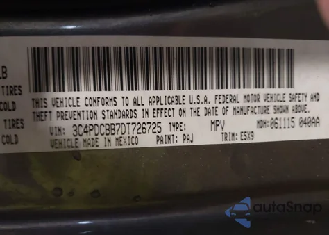 2013 Dodge Journey Sxt from USA, damaged, VIN 3C4PDCBB7DT726725